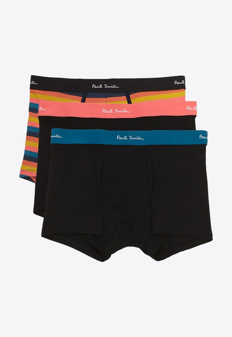 Paul Smith Logo Waistband Striped Trunks - Set of 3 Multicolor M1A459BKU644_79