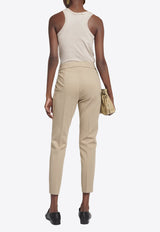 Max Mara Pegno Viscose Tailored Pants Beige 2411781011650PEGNO_050