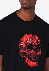 Alexander McQueen Wax Flower Skull Crewneck T-shirt Black 794575QTABM/P_ALEXQ-0512