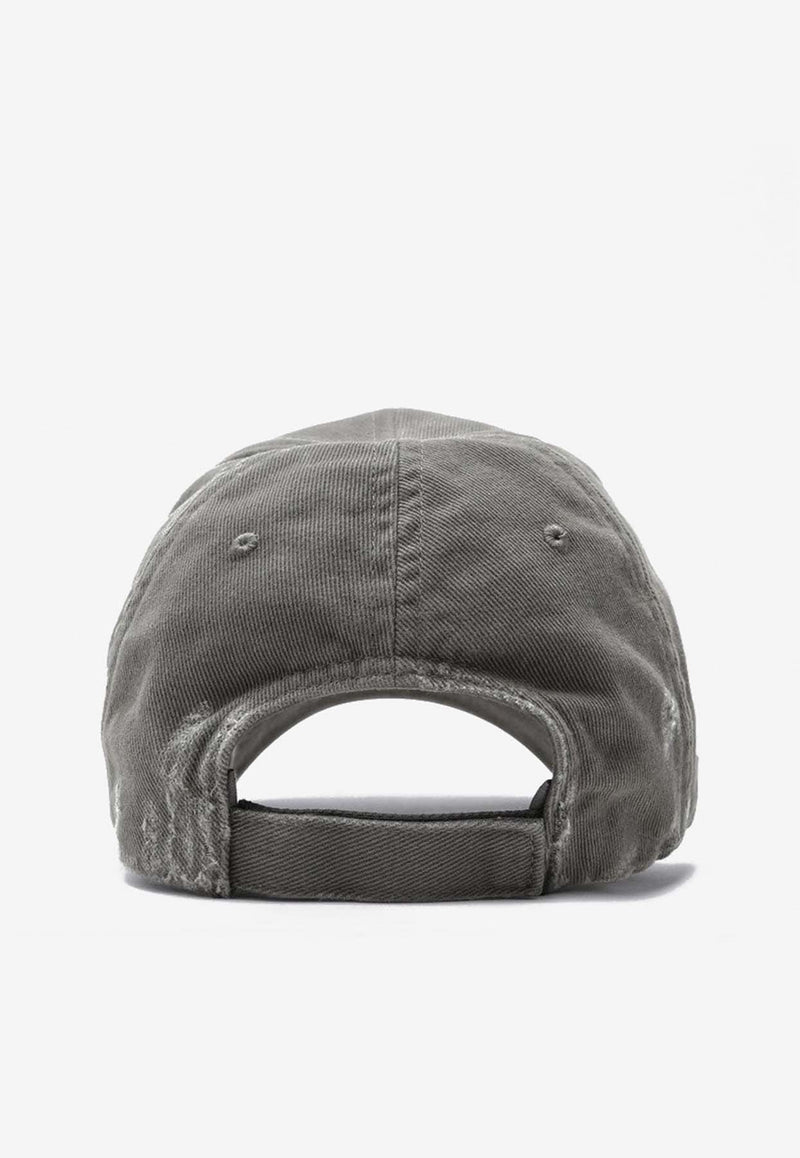 Balenciaga Logo Distressed Cap 794890410B2/P_BALEN-1290 Gray