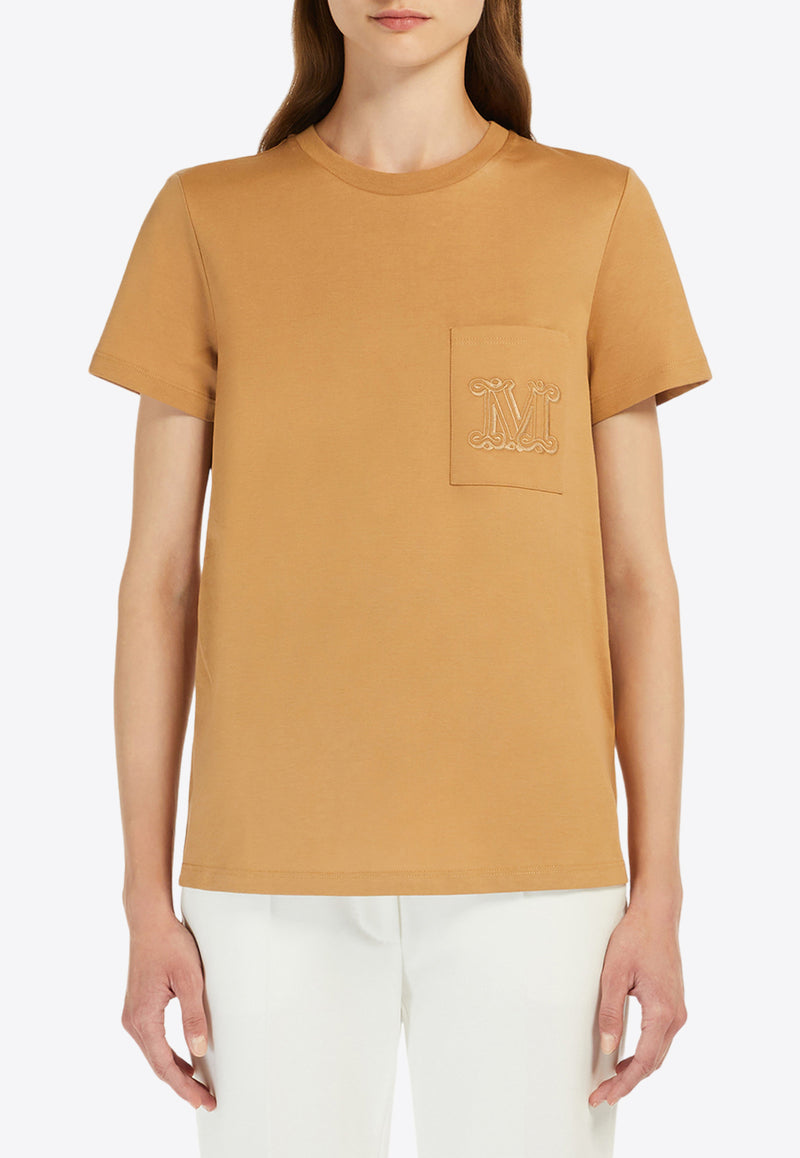 Max Mara Papaia Monogram Crewneck T-shirt Camel 2421946011650PAPAIA_003