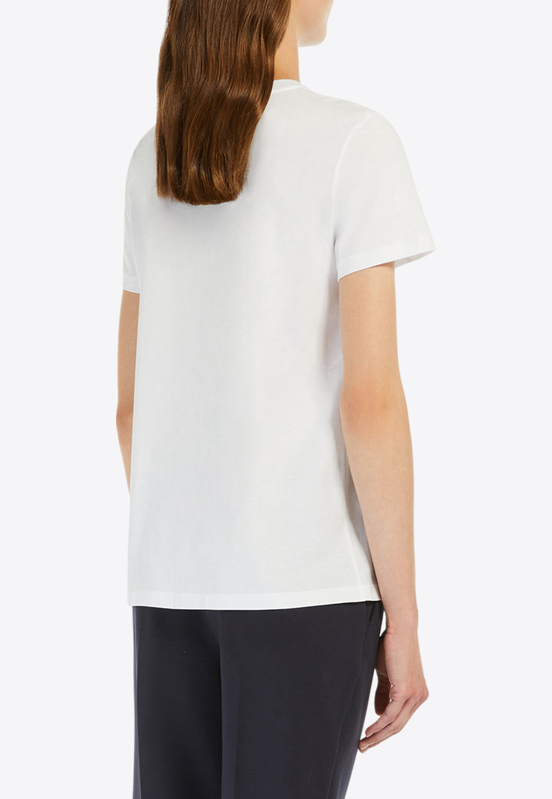 Max Mara Papaia Monogram Crewneck T-shirt White 2421946011650PAPAIA_001