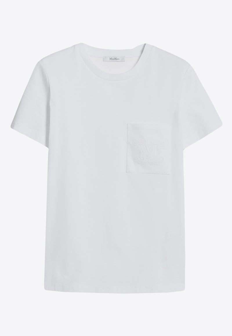 Max Mara Papaia Monogram Crewneck T-shirt White 2421946011650PAPAIA_001