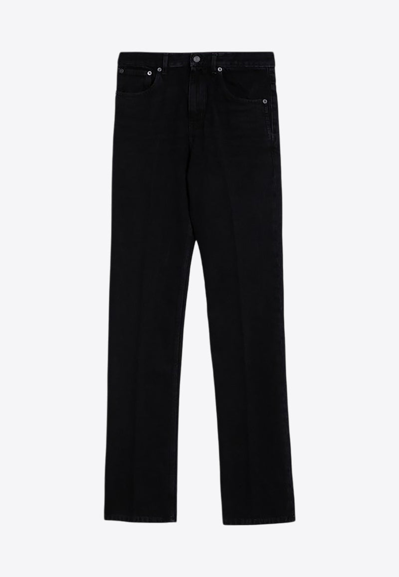 Saint Laurent Logo Patch Straight-Leg Jeans Black 795350Y16PG/P_YSL-1290