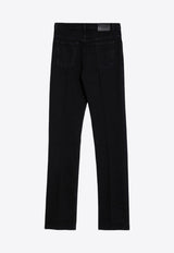 Saint Laurent Logo Patch Straight-Leg Jeans Black 795350Y16PG/P_YSL-1290