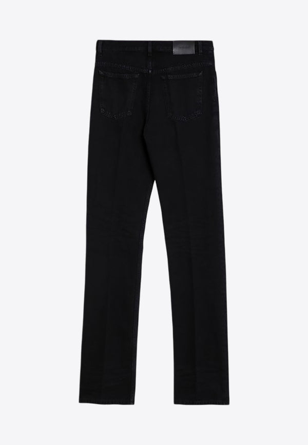 Saint Laurent Logo Patch Straight-Leg Jeans Black 795350Y16PG/P_YSL-1290