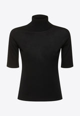 S Max Mara Gigi High-Neck Wool Knit Top Black 2429366051600GIGI_008