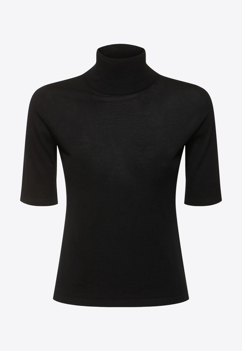 S Max Mara Gigi High-Neck Wool Knit Top Black 2429366051600GIGI_008