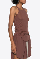 Rick Owens Fine Ribbed Tank Top Brown RP02D3101RC_93