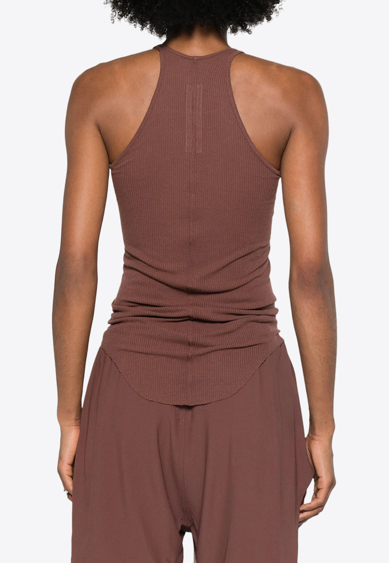 Rick Owens Fine Ribbed Tank Top Brown RP02D3101RC_93