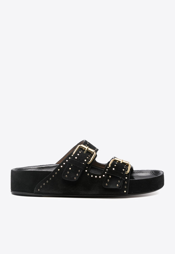 Isabel Marant Lennyo Studded Suede Sandals Black SD0118FAB2B11S_01BK