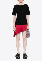 JW Anderson Asymmetric Crewneck Mini Dress Black DR0444PG1584_988