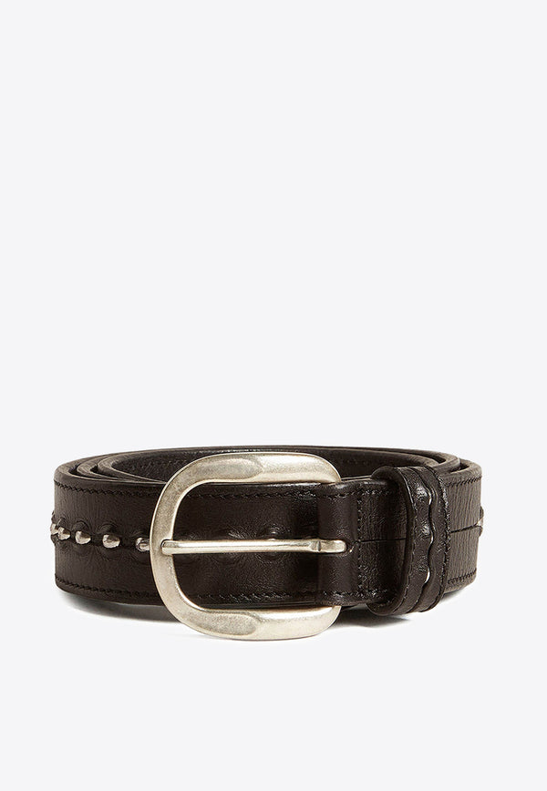 Golden Goose DB Studded Calf Leather Belt Black GMA00648A000137_90100