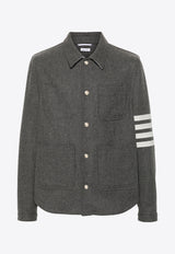 Thom Browne 4-bar Stripes Felted Utility Jacket Gray MJO220UF0522_035