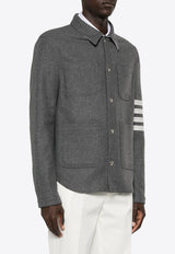 Thom Browne 4-bar Stripes Felted Utility Jacket Gray MJO220UF0522_035