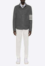 Thom Browne 4-bar Stripes Felted Utility Jacket Gray MJO220UF0522_035