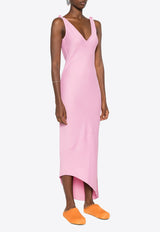 JW Anderson V-neck Satin Midi Dress Pink DR0448PG1601_340