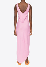 JW Anderson V-neck Satin Midi Dress Pink DR0448PG1601_340