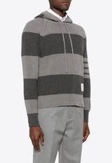 Thom Browne Striped Knitted Hooded Sweater Gray MKA513AY2011_982