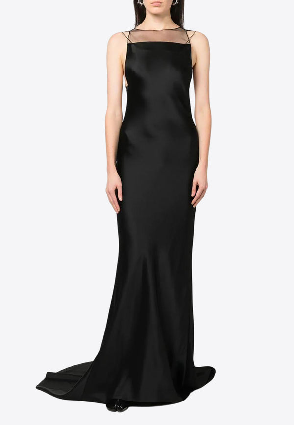 Maison Margiela Satin Fishtail Gown Black SI0CT0001S49465_900