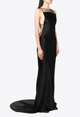 Maison Margiela Satin Fishtail Gown Black SI0CT0001S49465_900