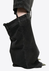 The Attico Wide-Leg Long Jeans with Cut-Out Black 248WCP157D097_100