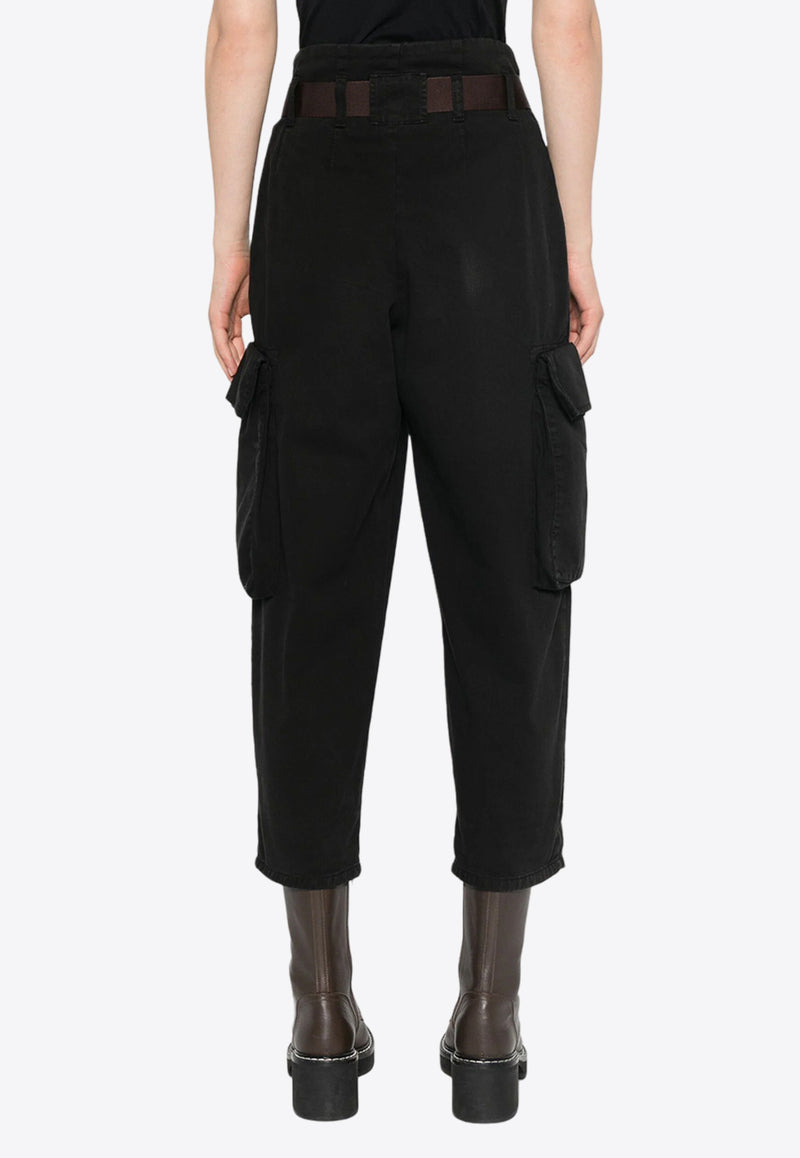 PINKO Ronfare Cropped Cargo Pants Black 101840A21C_Z99