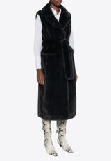 P.A.R.O.S.H Pathos Faux-Fur Sleeveless Long Coat Gray D410560PATHOS_037