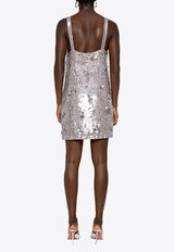 P.A.R.O.S.H Glow Sequined V-neck Mini Dress Gray D721965GLOW_018