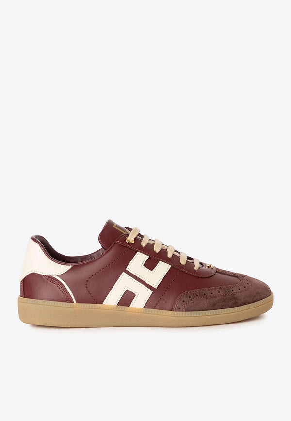 Elisabetta Franchi Appliqué Logo Leather Sneakers Bordeaux SA55G46E2_CI8