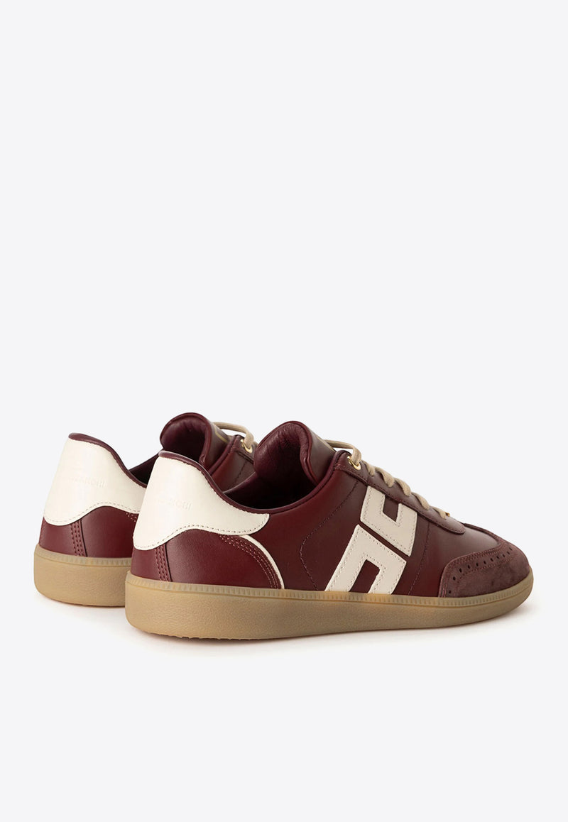 Elisabetta Franchi Appliqué Logo Leather Sneakers Bordeaux SA55G46E2_CI8