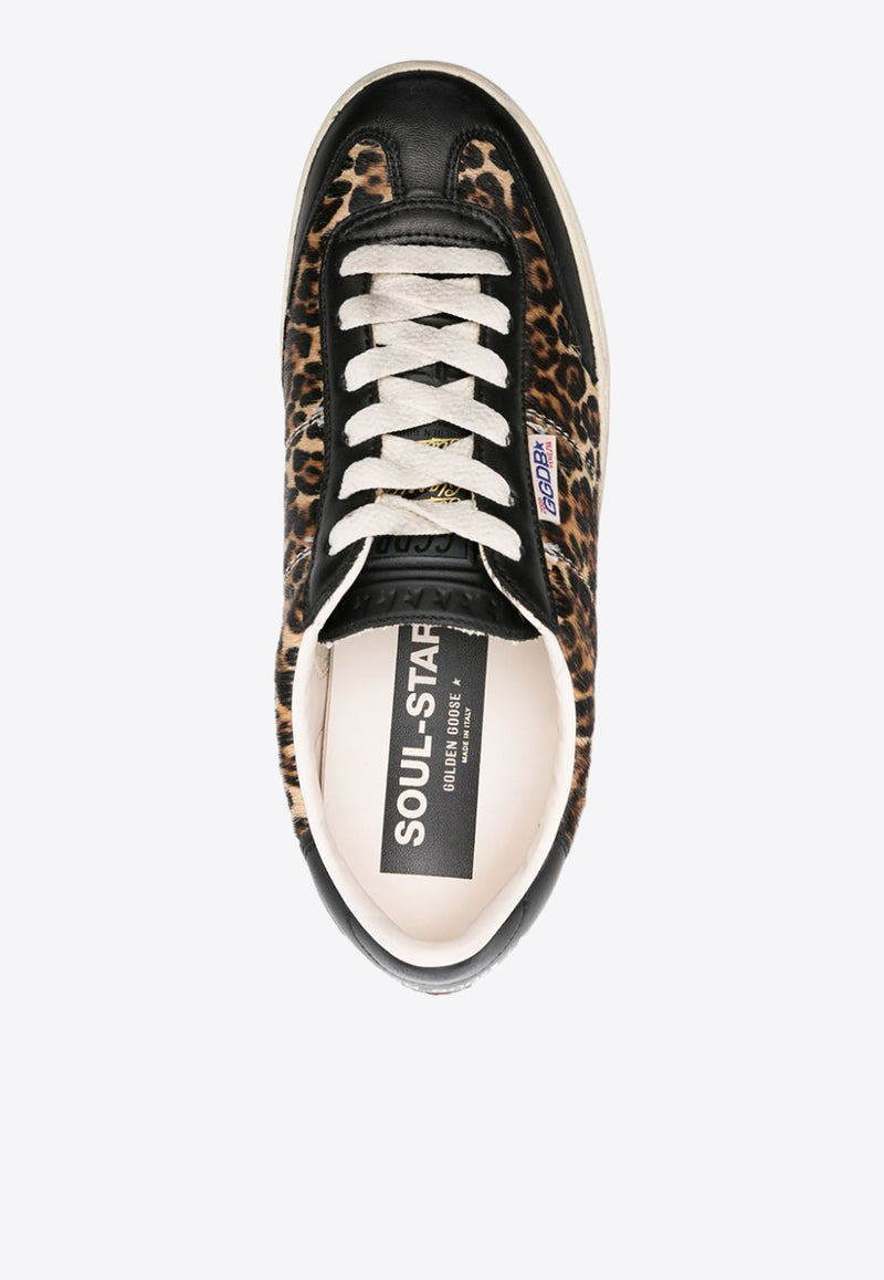 Golden Goose DB Soul Star Leopard Print Leather Sneakers Brown GWF00464F005051_81472