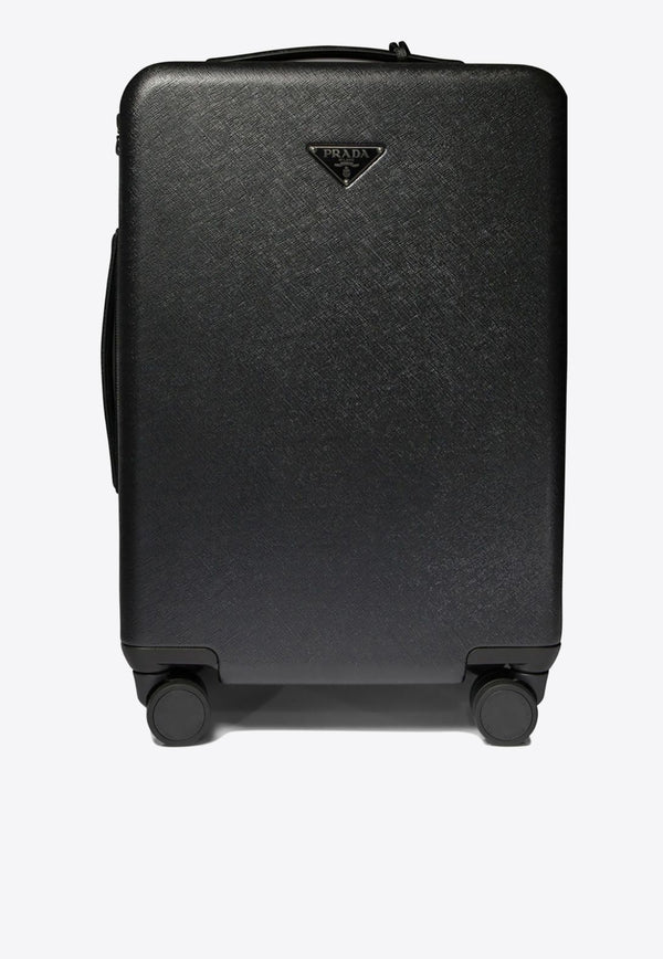 Prada Triangle Logo Leather Suitcase Black 2VQ006VOOO2C0N_F0002