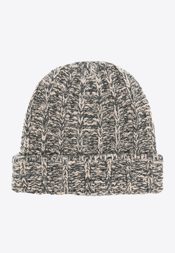 Maison Margiela Four Stitch Logo Chunky Knit Beanie Gray S50TB0007M13066_003F