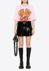 P.A.R.O.S.H Godot Sequined Mini Skirt Black D600521GODOT_013