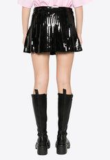 P.A.R.O.S.H Godot Sequined Mini Skirt Black D600521GODOT_013