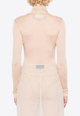 Maison Margiela Four Stitch Logo Turtleneck Bodysuit Nude S51NA0104S24468_220