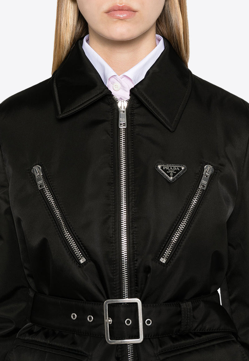 Prada Triangle Logo Padded Jacket Black 292199SOOO1WQ8_F0002