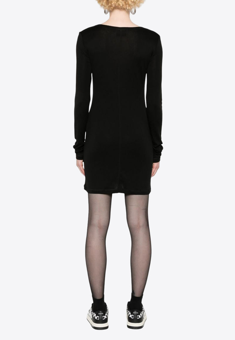 Miu Miu Logo Patch Mini Dress Black MF5487SOOO13WN_F0002