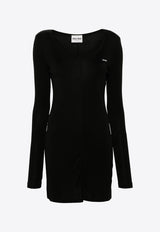 Miu Miu Logo Patch Mini Dress Black MF5487SOOO13WN_F0002