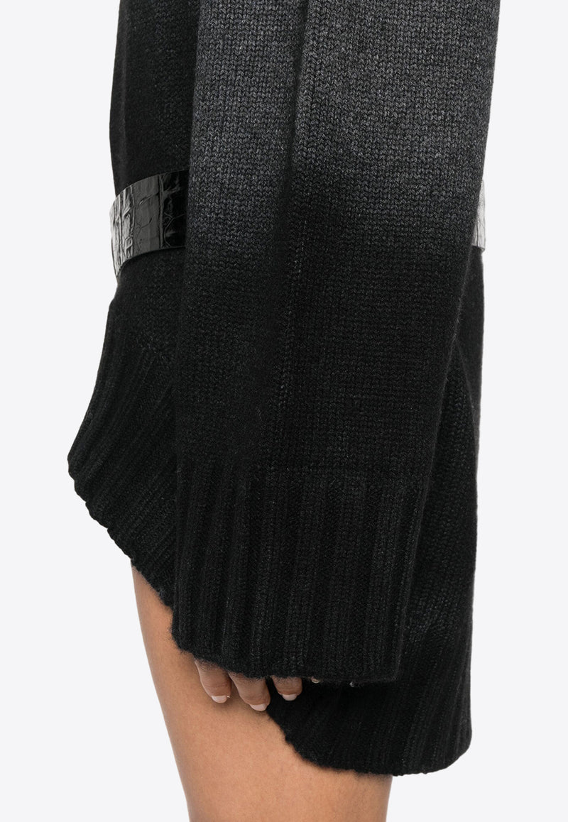 The Attico High-Low Rib Knit Mini Dress  Gray 248WCA360KW046_573