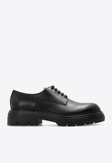 Salvatore Ferragamo Devis Calf Leather Derby Shoes Black 022216 DEVIS 768457-NERO