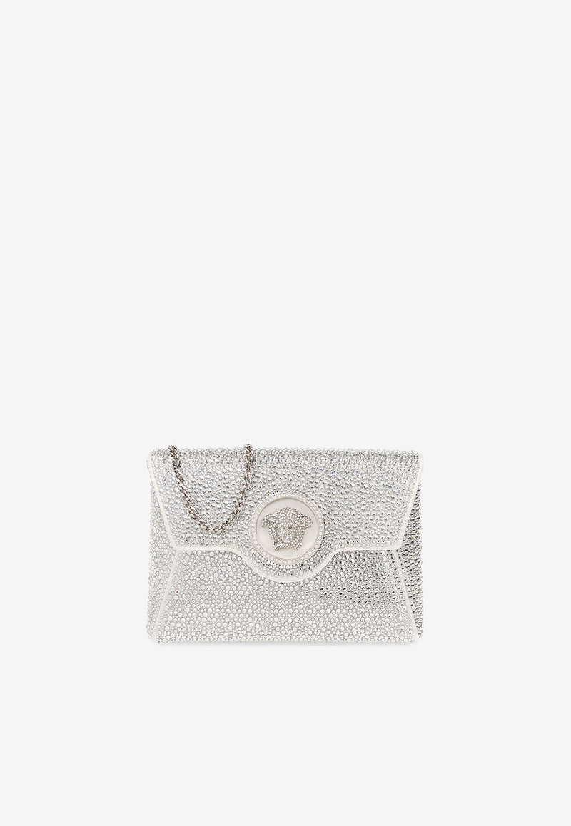 Versace La Medusa Crystal Clutch Silver 1003018 1A06487-1W00P