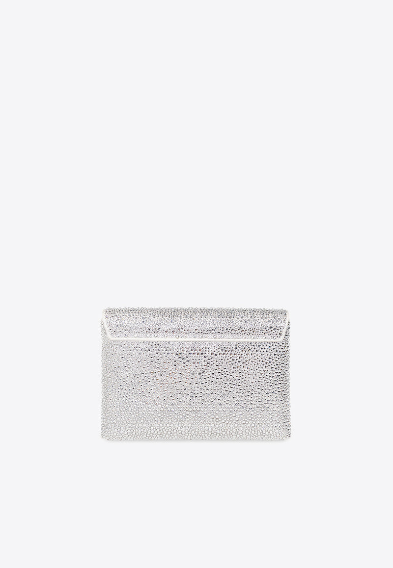 Versace La Medusa Crystal Clutch Silver 1003018 1A06487-1W00P