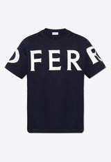 Salvatore Ferragamo Graphic Logo Crewneck T-shirt Navy 122303 H 771855-NEW NAVY WHITE