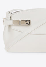 Salvatore Ferragamo Hug Calf Leather Crossbody Bag Optic White 215974 HUG POUCH S 768845-OPTIC WHITE