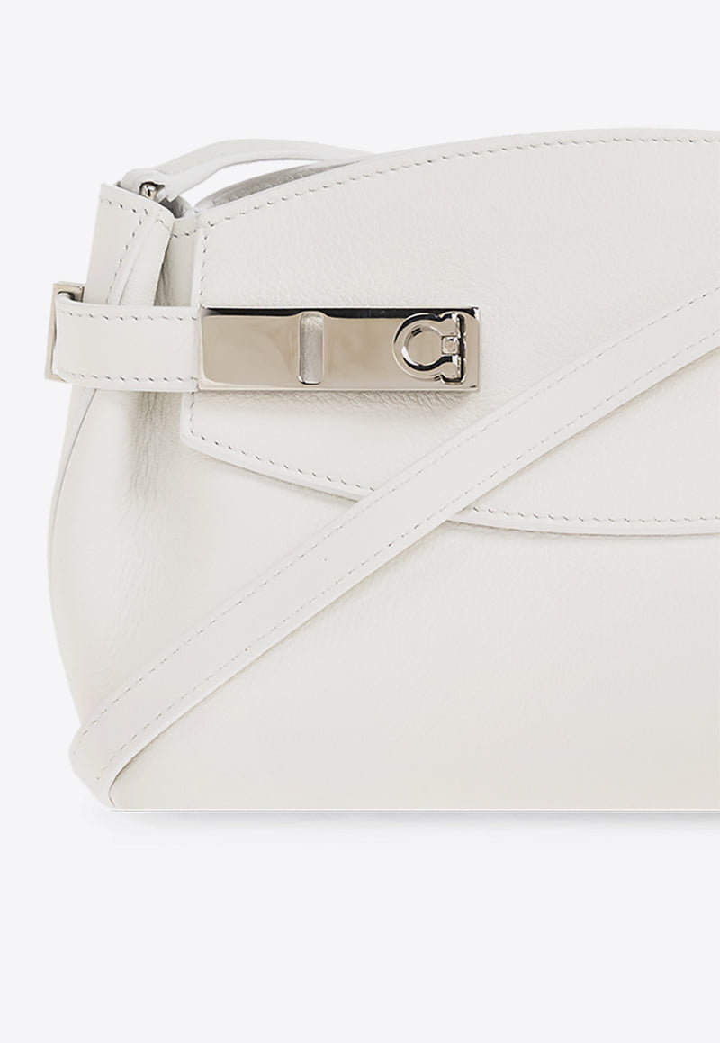 Salvatore Ferragamo Hug Calf Leather Crossbody Bag Optic White 215974 HUG POUCH S 768845-OPTIC WHITE