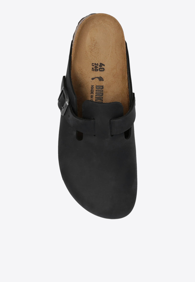 Birkenstock Boston Oiled Leather Mules Black 59463 0-BLACK