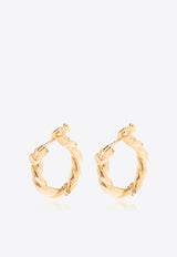 Salvatore Ferragamo Signature Logo Braided Earrings Gold 760711 EAR TORCHBIG 770542-ORO