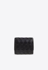 Bottega Veneta Intrecciato Leather Tri-Fold Wallet Black 776033 VCPP2-8425